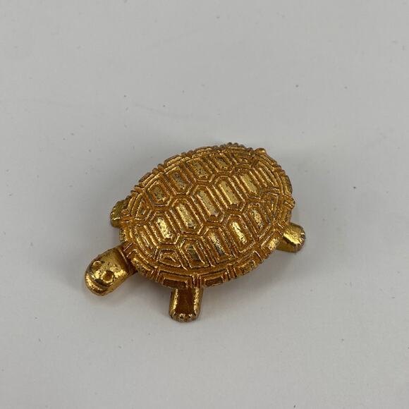 Feng shui goldtone turtle statue - Picture 1 of 6